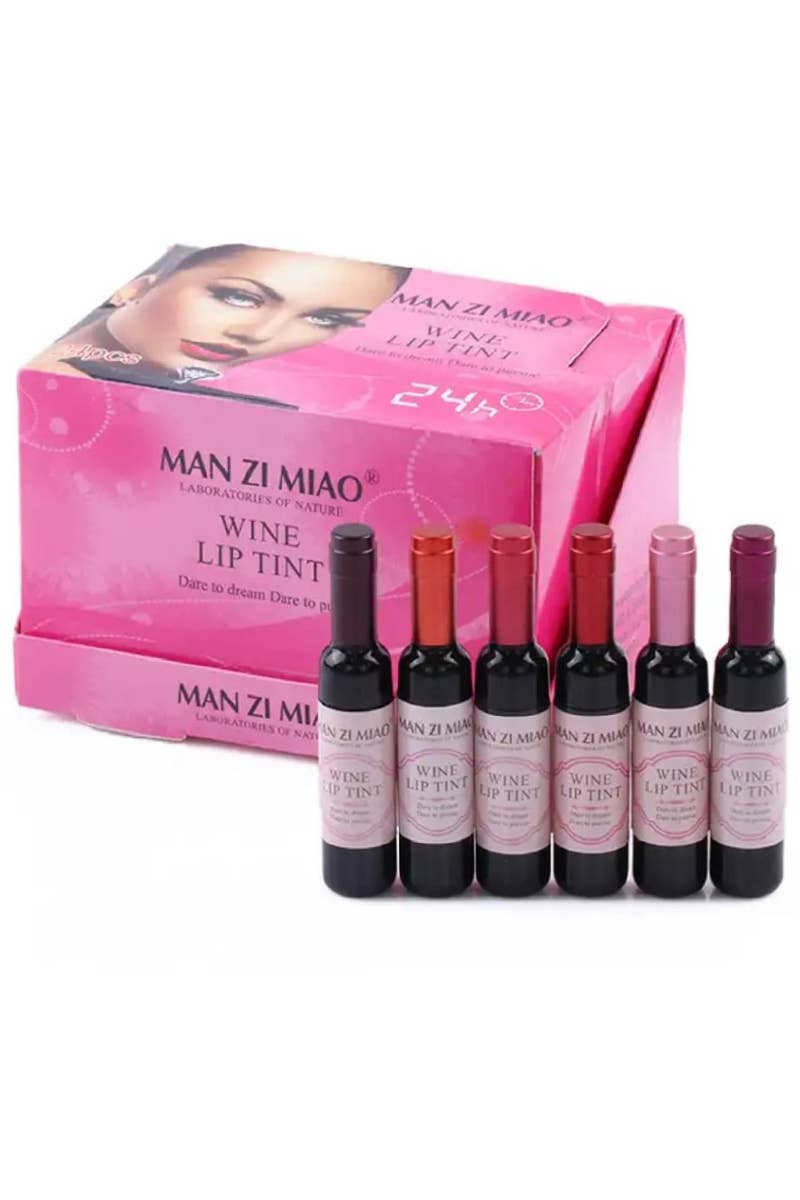 `.Lip Tint 24pc Set Wine bottle shape w/ display box