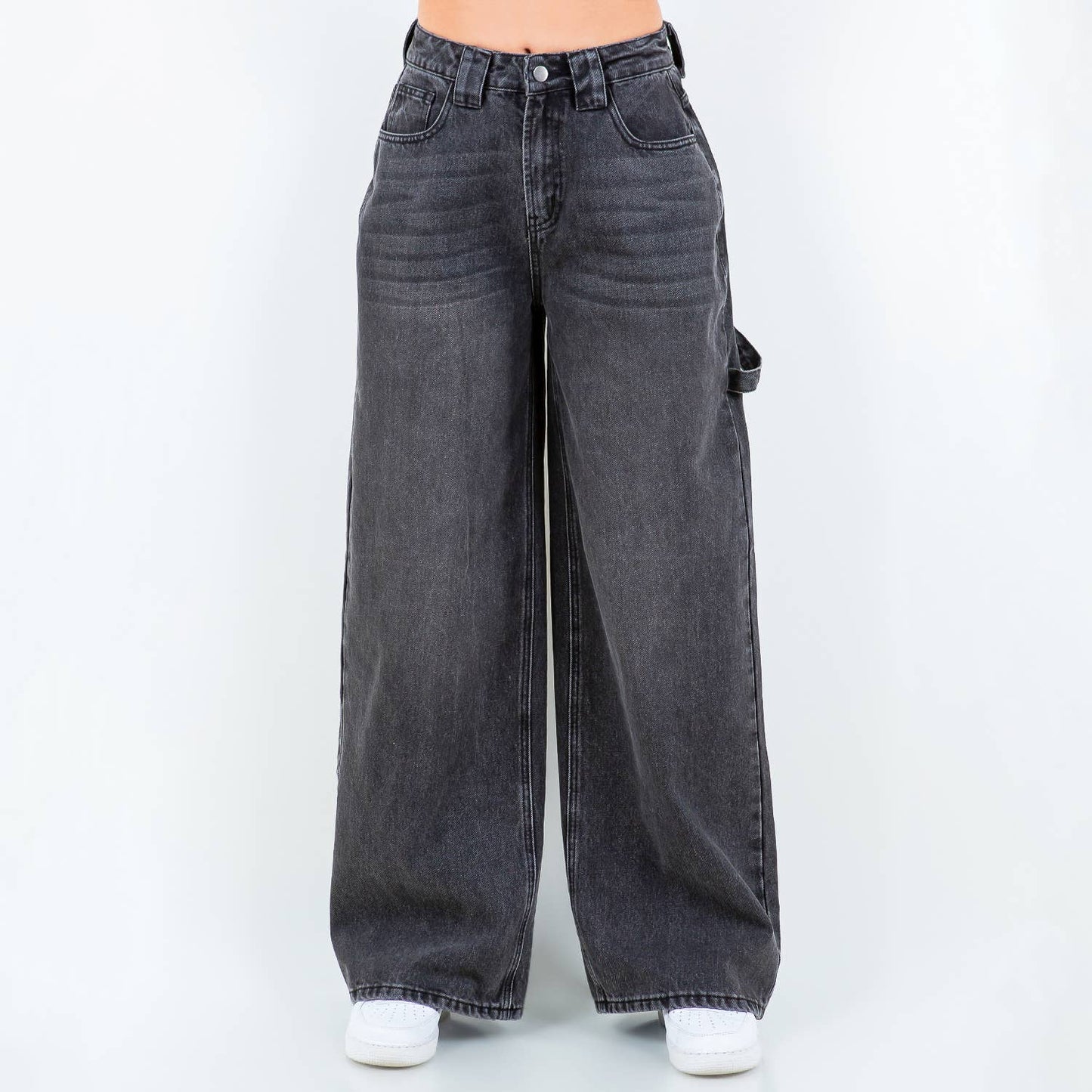 WIDE LEG LIGHT WASH JEANS-RJH5972
