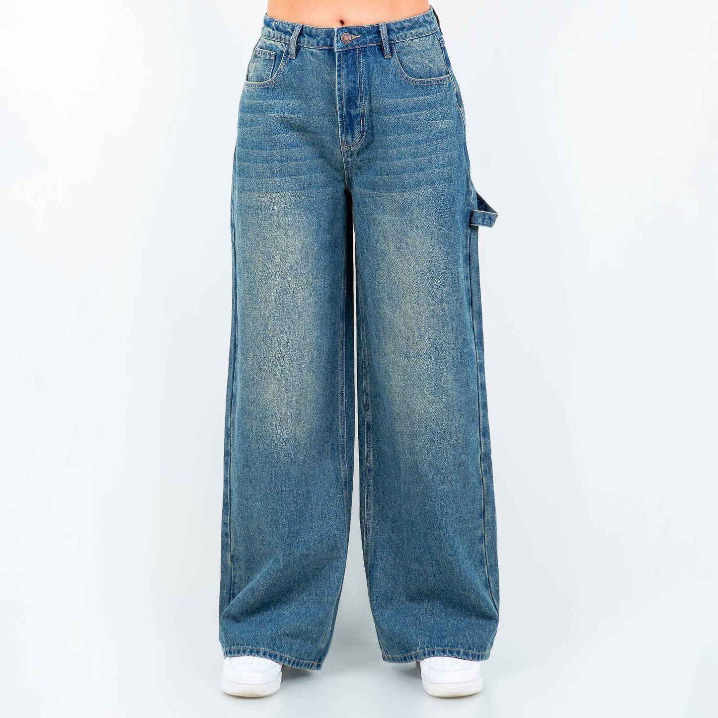 WIDE LEG LIGHT WASH JEANS-RJH5972