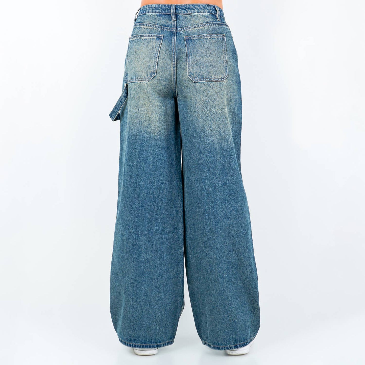 WIDE LEG LIGHT WASH JEANS-RJH5972