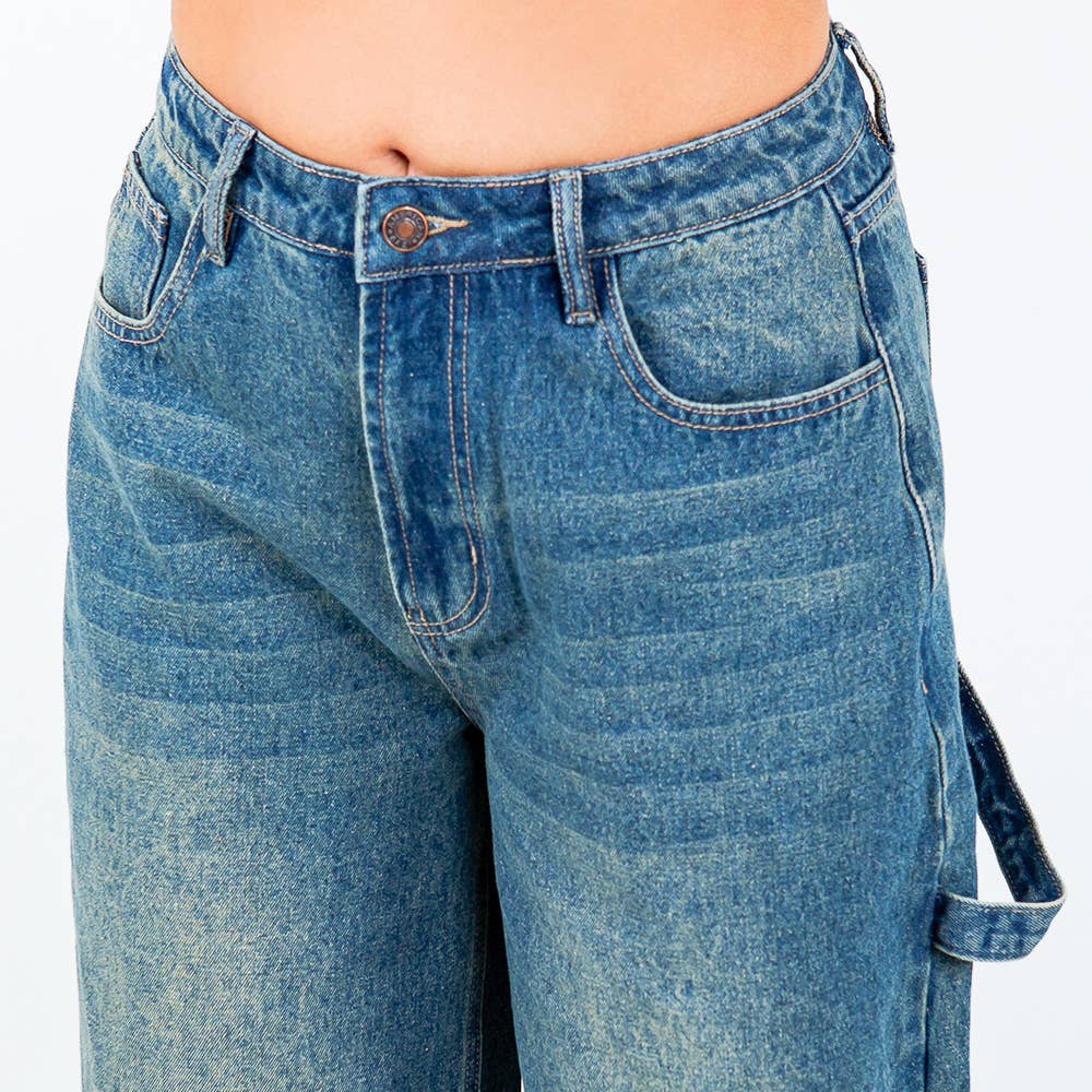 WIDE LEG LIGHT WASH JEANS-RJH5972