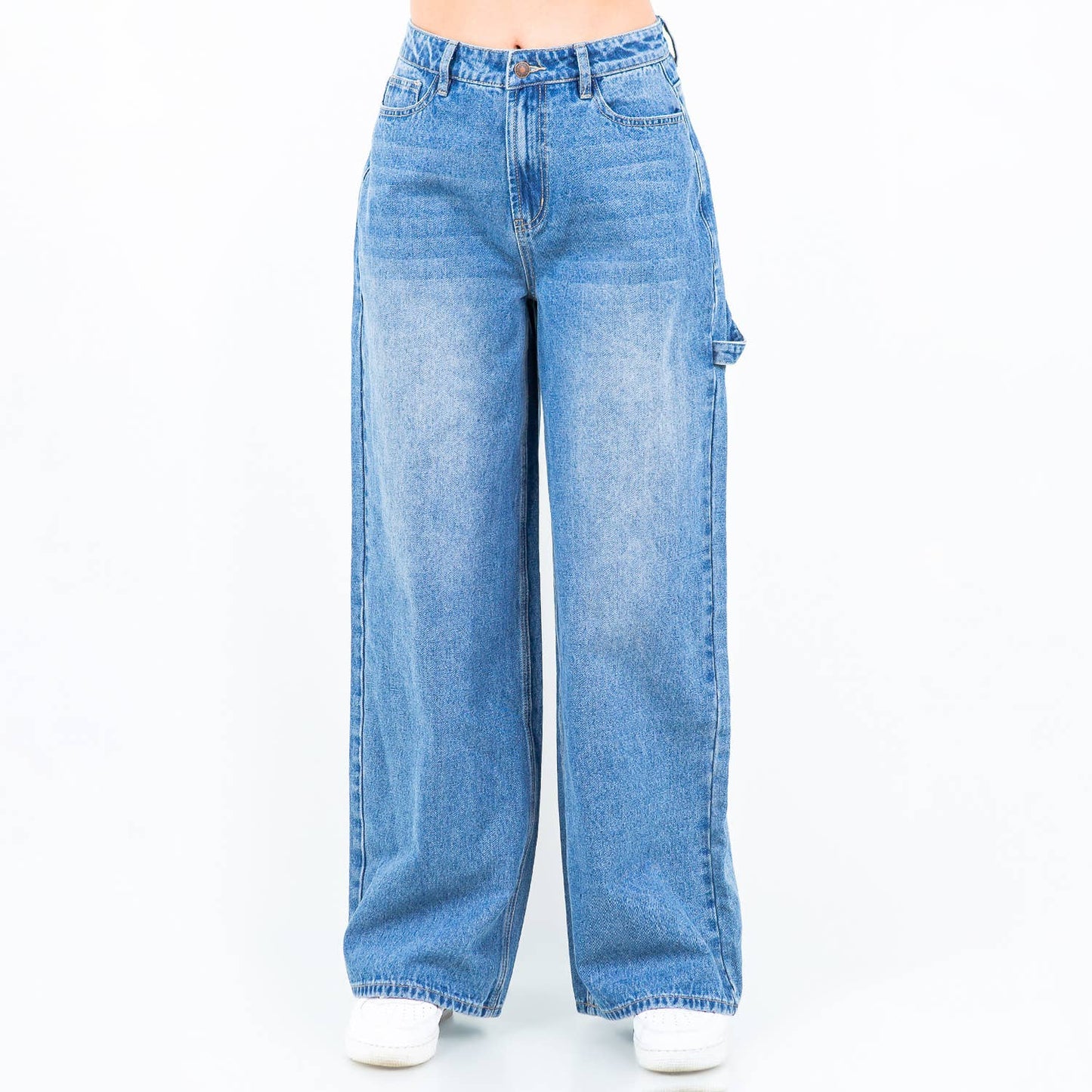 WIDE LEG LIGHT WASH JEANS-RJH5972