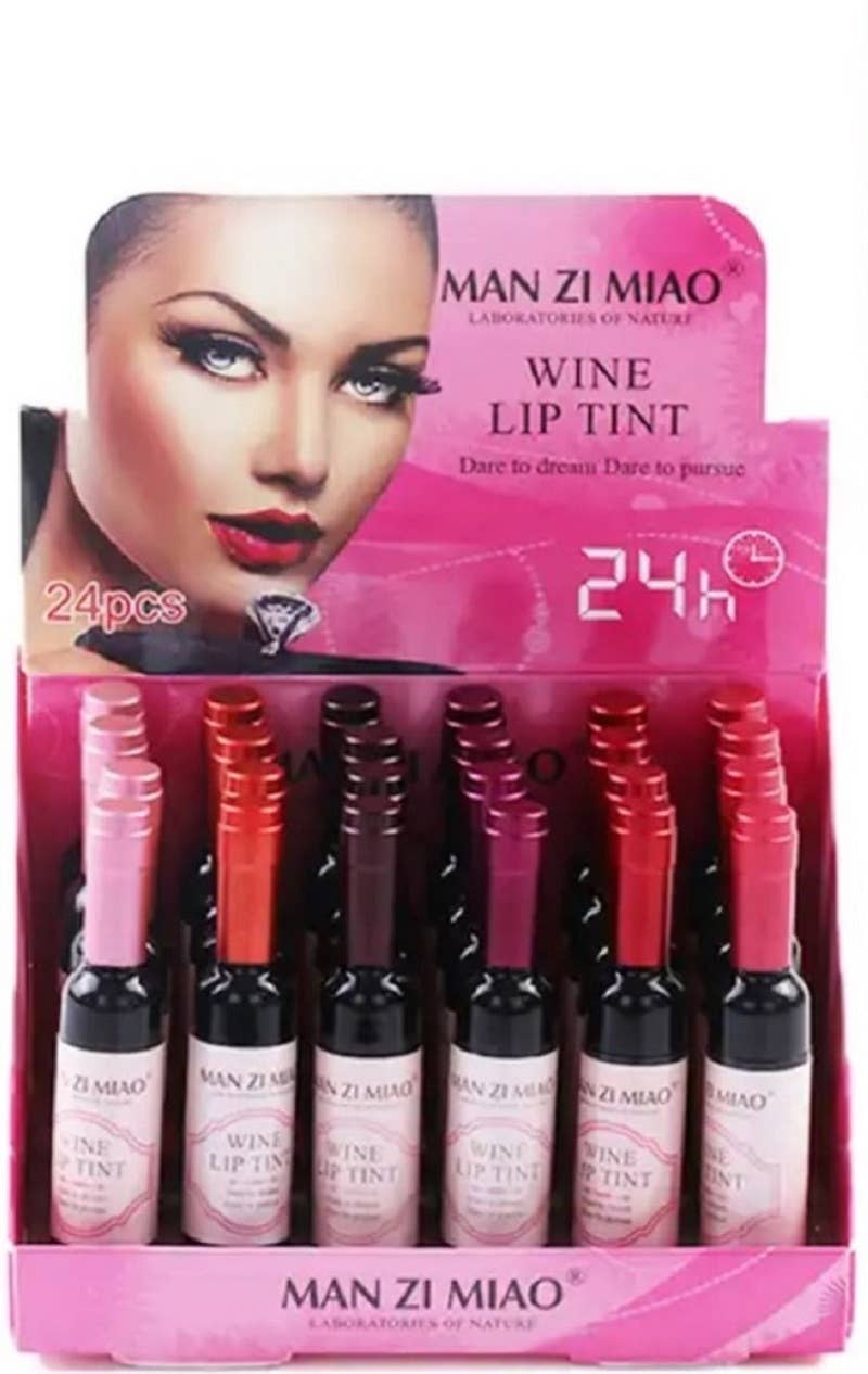 `.Lip Tint 24pc Set Wine bottle shape w/ display box